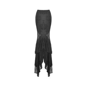 Dark In Love Lace Ruffle Maxi Skirt Womens Size XL Black Gothic Victorian